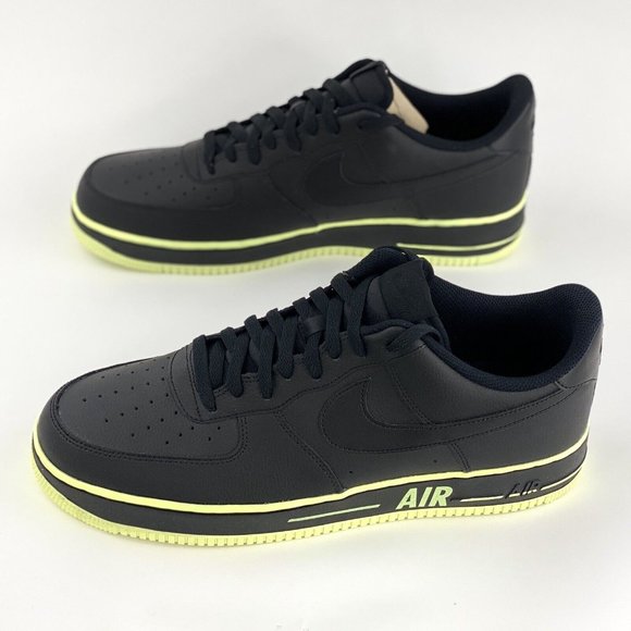 Nike Air Force 1 Low Ribbon Volt Black Men's Size 14 Sneakers Shoes - Picture 3 of 12